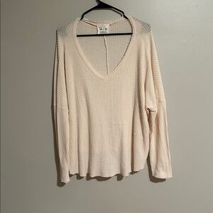 Sadie & Sage Cream V-Neck Sweater